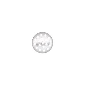 Component, silver-plated aluminum, 12mm perforated disc. Sold per pkg of 10.