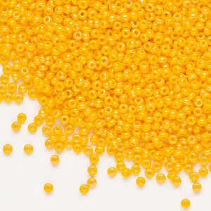 Seed bead, Preciosa Ornela Czech glass, pkg/500g, #11 rocaille, opaque rainbow orange, (94110).