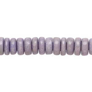 Bead 1pkg1, Taiwanese cheesewood (dyed / waxed), grey, 8x4mm rondelle, 15-1/2 to 16 inches.