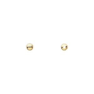 Bead 1pkg100 gold-plated, 3mm corrugated round, brass