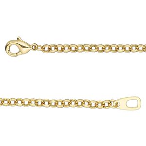 Chain 1pkg1 rolo, 3mm / lobster claw clasp, gold-finished brass 16 inch