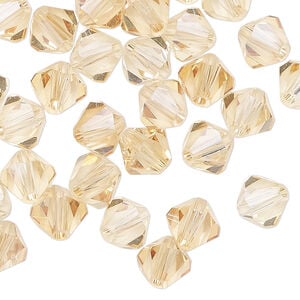 Bead 72pk translucent crystal golden shadow, Celestial Crystal&reg; 8mm bicone