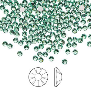 Flat back 144pk Caribbean Sea foil back, Preciosa MAXIMA Czech crystal rhinestone 2.5-2.7mm chaton rose round SS9