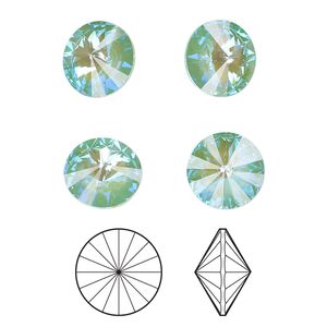 Chaton 48pk crystal silky sage DeLite, Crystal Passions&reg; 14mm rivoli 1022