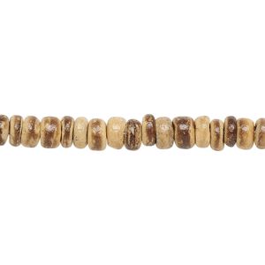 Bead, wood (waxed), light and dark brown, 5x1.5mm-6x3.5mm hand-cut rondelle. Sold per pkg of (2) 15-1/2" to 16" strands.