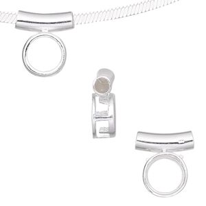 Pendant, sterling silver, 14x13mm round with 8mm round setting and tube bail. Sold individually.