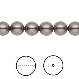 Pearl 50pk brown, Crystal Passions&reg; 8mm round 5810