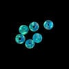 Bead, lampworked glass, clear / blue / glow-in-the-dark / gold, 6mm round. Sold per pkg of 6. image number 1