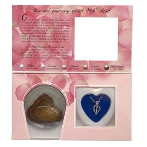 Gift, Wish&reg; Pearl, pearl necklace kit, mollusk / cultured freshwater pearl (natural) / rhodium-plated brass, 18x11mm basket bead cage pendant, 18 inches with springring clasp, instructions included. Sold individually.