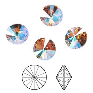 Chaton 4pk violet glacier blue foil back, Crystal Passions&reg; 10.54-10.91mm rivoli SS47 1122