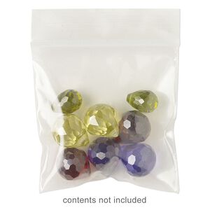 Bag, Tite-Lip&trade;, oxo-biodegradable plastic, clear, 1-1/2x1-1/2 inch top zip. Sold per pkg of 1,000.