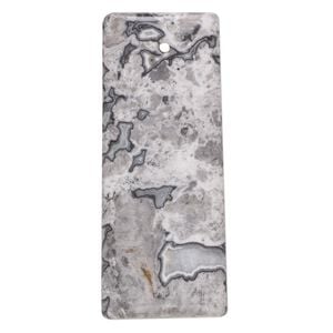 Black lace marble 1pkg1, hand-cut puffed rectangle focal natural 50x20mm