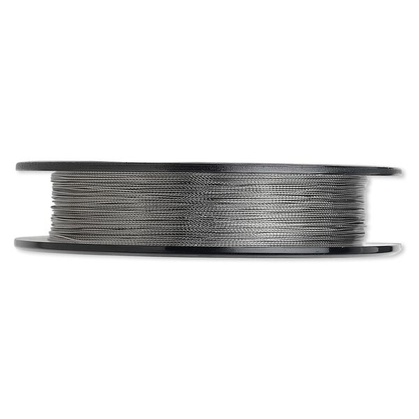 Beading wire, Tigertail&trade;, nylon-coated stainless steel, clear, 3 strand, 0.012-inch diameter. Sold per 100-foot spool. image number 0