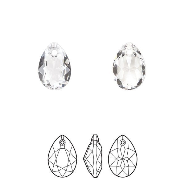 Drop 48pk crystal, Swarovski&reg; 11.5mm pendant pear cut 6433 image number 0