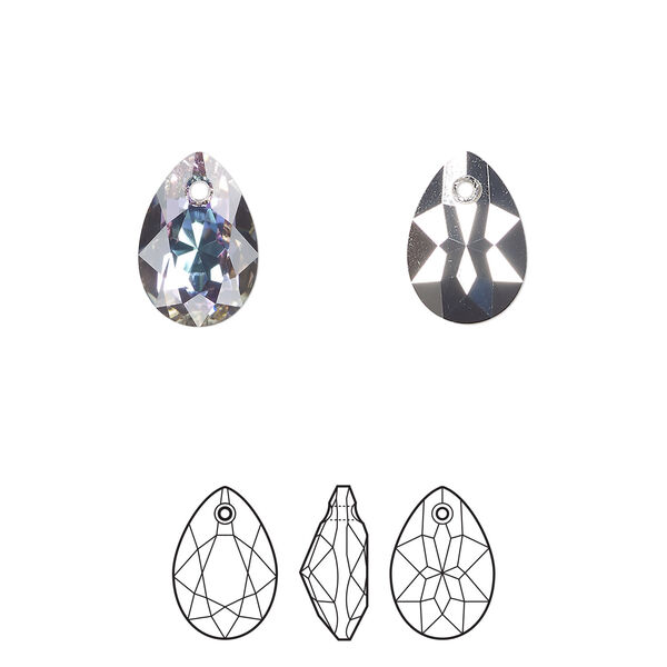 Drop 48pk crystal vitrail light P, Swarovski&reg; 11.5mm pendant pear cut 6433 image number 0