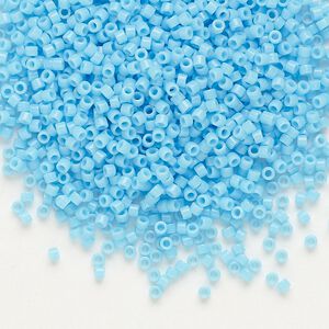 Seed bead, Delica&reg;, glass, pkg/250g, #11 round, opaque turquoise blue (DB-0725).