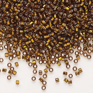 Seed bead, Dyna-Mites&trade;, glass, pkg/1/2kg, #11 round, transparent silver-lined root beer, (84:SR 11/0 SR).