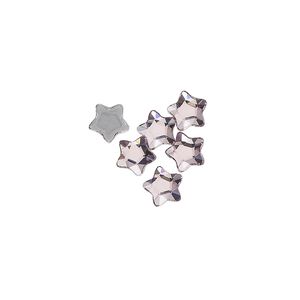 Flat back 6pk light rose foil back, Crystal Passions&reg; hotfix rhinestone 6mm star flower 3754