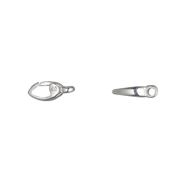 Clasp self-closing 1pkg1 sterling silver, 9x5mm marquise, 1-strand image number 0