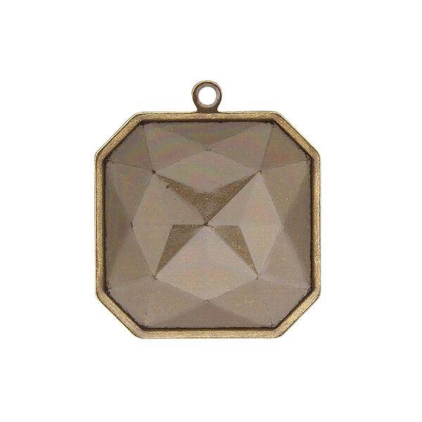Drop, Almost Instant Jewelry&reg;, antique gold-plated brass, 25mm square with 23mm square setting. Sold per pkg of 2. image number 0