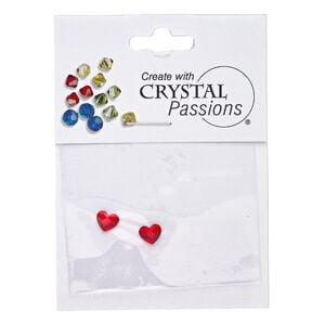 Flat back 2pk light Siam foil back, Crystal Passions&reg; hotfix rhinestone 6mm heart 2808