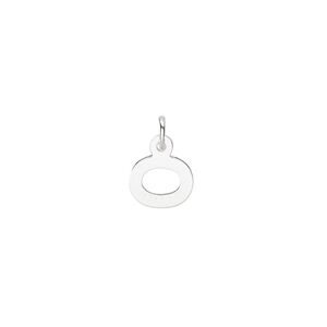 Charm, sterling silver, 8x7mm block alphabet letter "O." Sold individually.