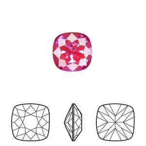 Fancy stone 1pk crystal royal red DeLite, Crystal Passions&reg; 12mm cushion 4470
