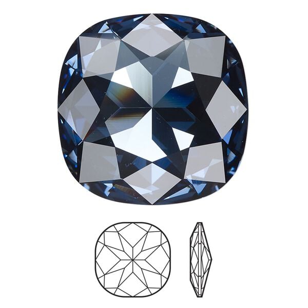 Fancy stone 24pk denim blue foil back, Swarovski&reg; 27mm cushion 4487 image number 0