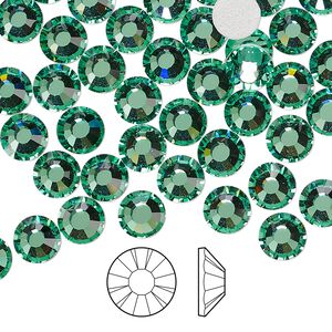 Flat back 24pk Caribbean Sea foil back, Preciosa MAXIMA Czech crystal hotfix rhinestone 6.3-6.5mm chaton rose round SS30