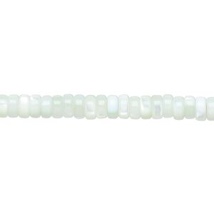 Mother-of-pearl shell 1pkg1, heishi bead green 15.5 to 16 inch 5x2mm