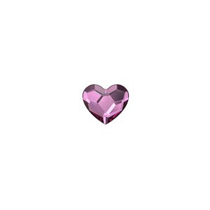 Flat back 144pk dark rose foil back, Crystal Passions&reg; 3.6mm heart 2808