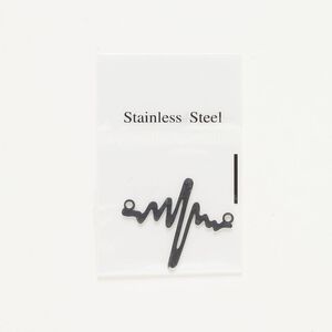 Link, stainless steel, 29x27mm-29x28mm heart line. Sold individually.