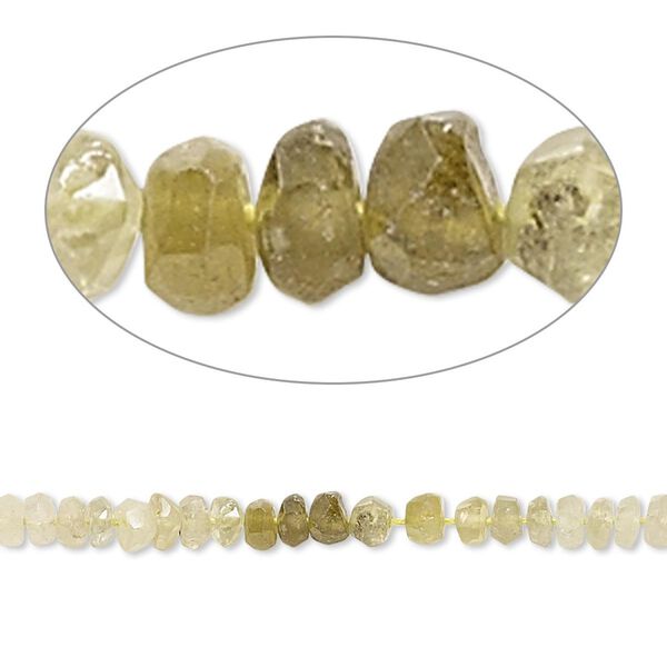 Grossularite garnet 1pkg1, hand-cut faceted rondelle bead natural 14 inch 3x1mm-4x3mm image number 0