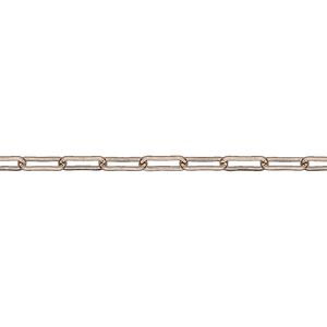 Chain 1pkg1 14Kt rose gold-filled paperclip, 2.5mm flat, 5 foot unfinished