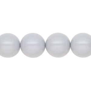 Pearl 30pk ceramic grey, Preciosa Czech crystal 12mm round