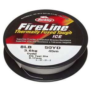 Thread, Berkley&reg; FireLine&reg;, high-modulus polyethylene, 8-fiber braid, crystal, 0.17mm diameter, 8-pound test. Sold per 50-yard spool.