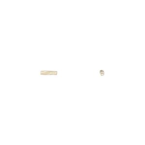 Bead 1pkg1oz gold-finished, 5x1mm twisted tube (liquid silver), brass