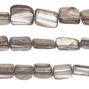 Mother-of-pearl shell 1pkg3, chip / stick beads 15 inch silver, medium to large chip / 10x7mm-11x8mm stick