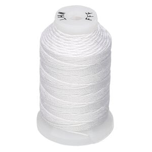 Thread, Purely Silk&trade;, white, size FFF. Sold per 92-yard spool.