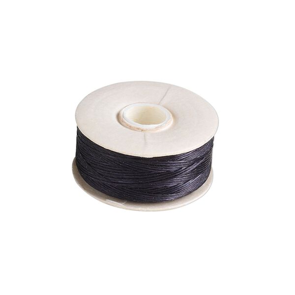 Thread, Nymo&reg;, nylon, black, size D. Sold per 64-yard bobbin. image number 0
