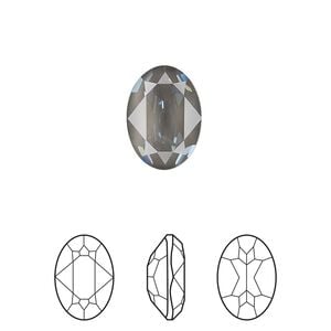 Fancy stone 1pk crystal dark grey ignite LacquerPRO, Crystal Passions&reg; 14x10mm oval 4120