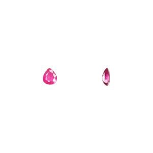 Ruby 1pkg1, hand-cut faceted pear gem 5x4mm