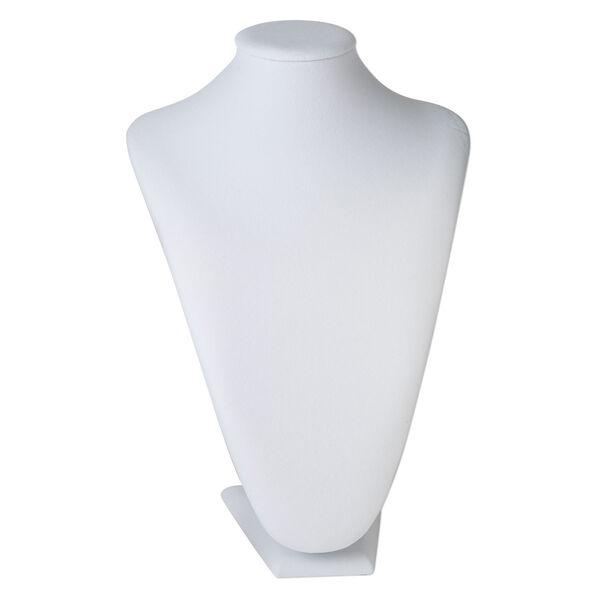 Display, necklace, velveteen and steel, white, 12-1/4 x 8-1/4 x 6-1/2 inches. Sold individually. image number 0