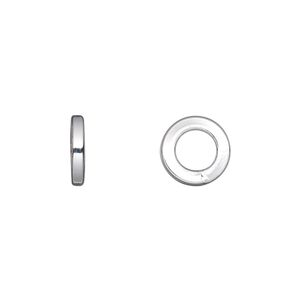 Jump ring 1pkg4 sterling silver, 10mm soldered closed round / square wire, 12 gauge / 6mm inside diameter