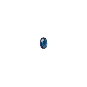 Cabochon, paua shell (dyed / coated), blue, 6x4mm calibrated oval, Mohs hardness 3-1/2. Sold per pkg of 10.
