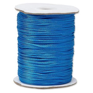 Cord, Satinique&trade;, satin, dark turquoise blue, 1.5mm small. Sold per 400-foot spool.
