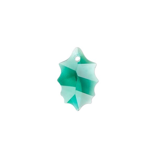 Drop 2pk emerald green, Celestial Crystal&reg; 18x11.5mm holly leaf image number 0