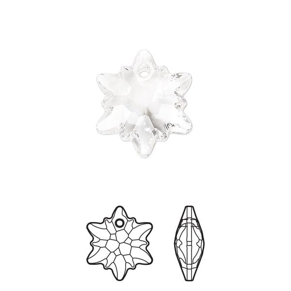 Drop 48pk crystal, Swarovski&reg; 18mm pendant edelweiss 6748 image number 0