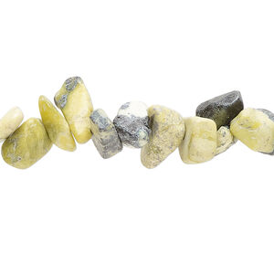 Yellow "turquoise" (serpentine with quartz) 1pkg1, chip bead natural, 32 inch medium