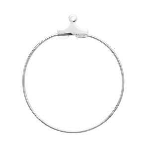Beading hoop, silver-plated brass, 30mm round. Sold per pkg of 10.